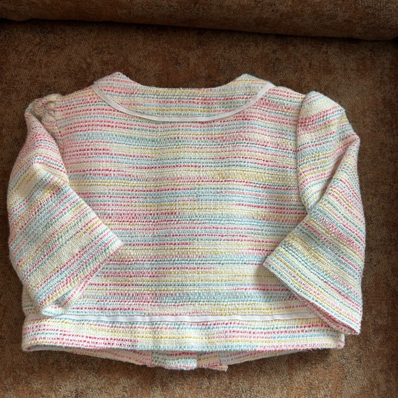 Janie and Jack Multicolored Spring Easter Tweed Jacket Set 3T - Picture 4 of 9